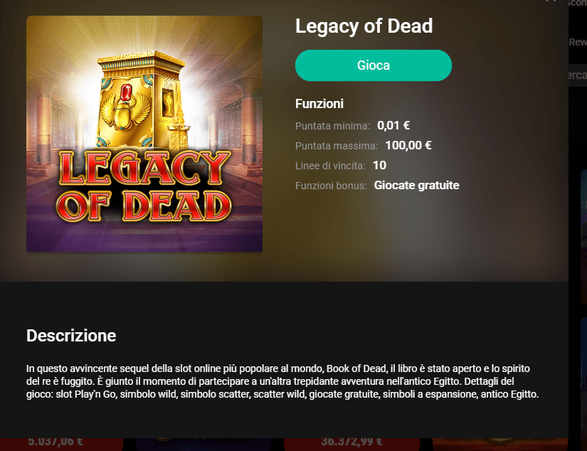 Legacy of dead pokerstars