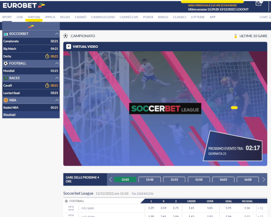 Eurobet scommesse virtuali