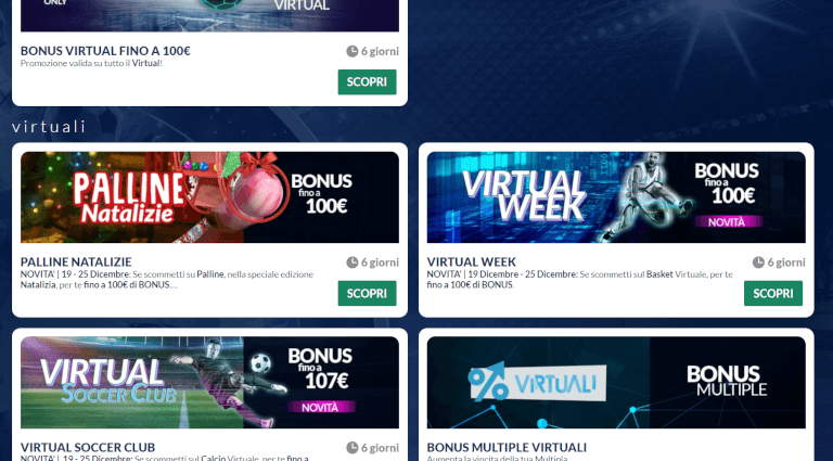 bonus sulle scommesse virtuali di Eurobet