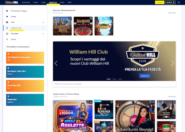 William Hill casino live