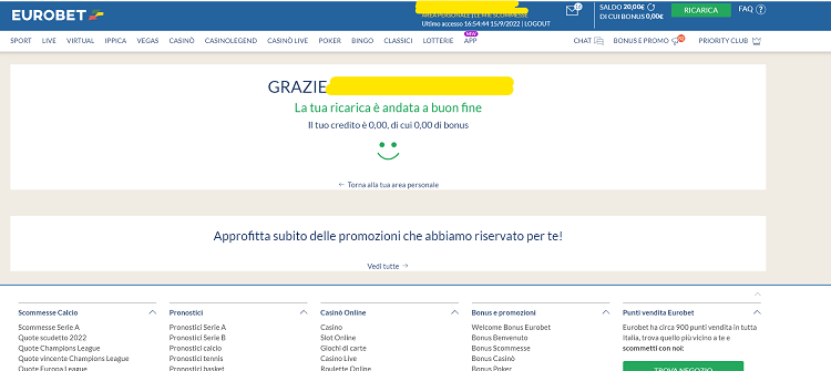 registrazione Eurobet
