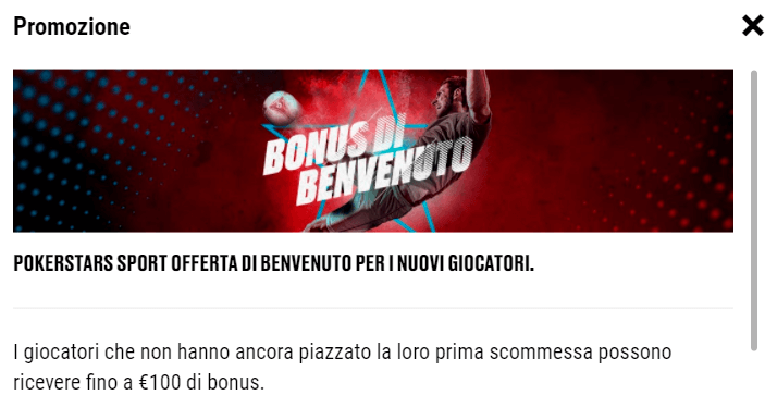 Bonus di benvenuto Betstars