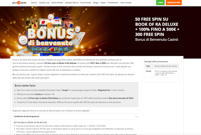 Bonus casinò di Gioco Digitale