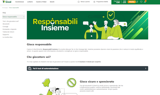 Gioco responsabile su sisal casino