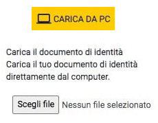 carica documenti registrazione goldbet