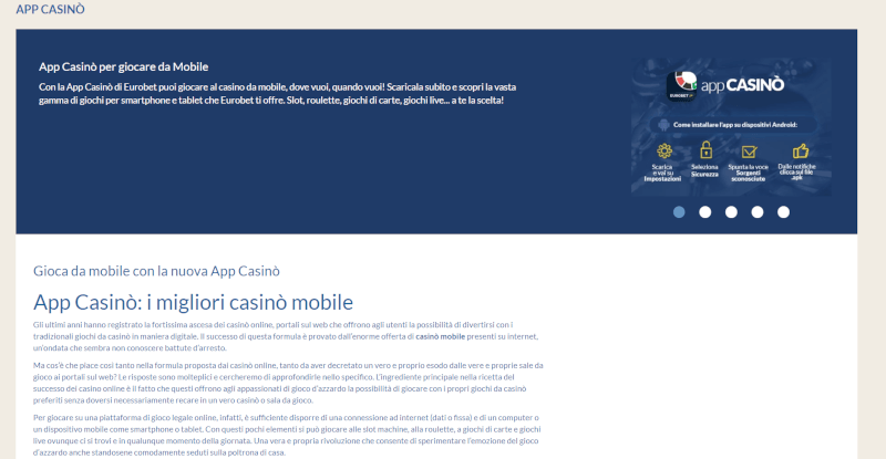 Guida all'installazione di eurobet casino online