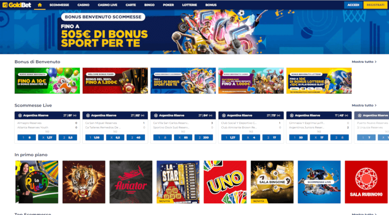 Homepage goldbet