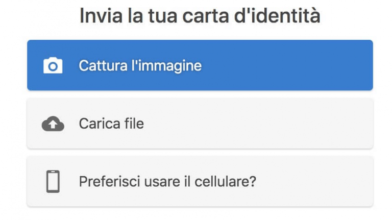 Tre opzioni per caricare gli ID