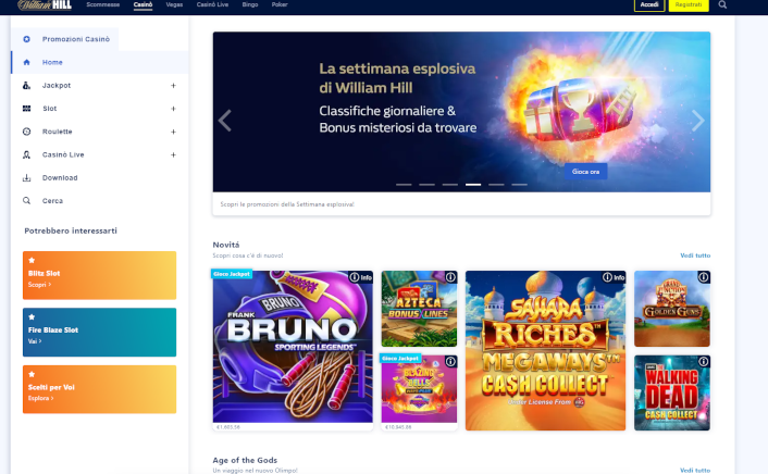 William Hill bonus casinò