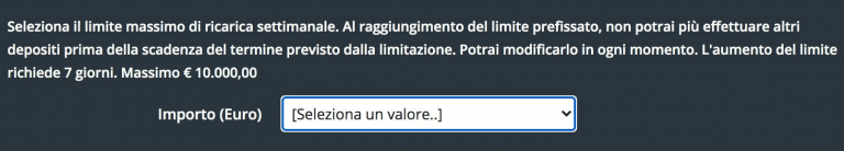 fissare limiti settimanali