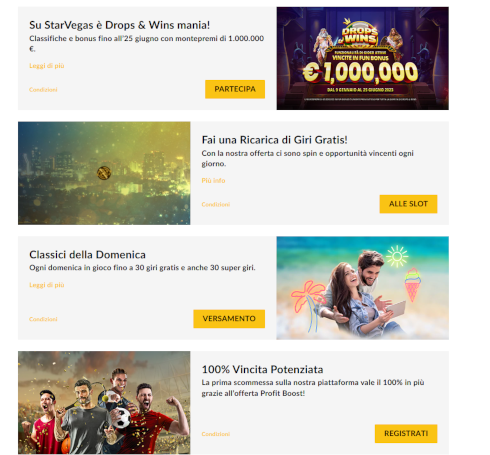 offerte e promozioni di Starvegas