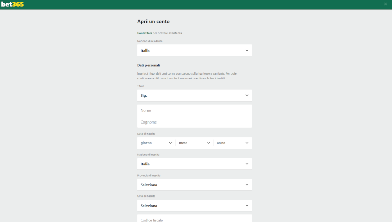 registrazione bet365