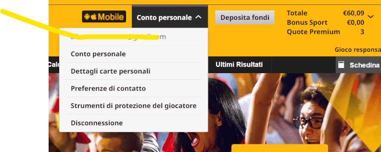 Accedi a Betfair italia