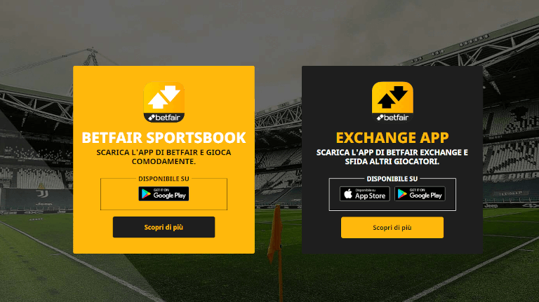 Applicazione Betfair per Android e IOS