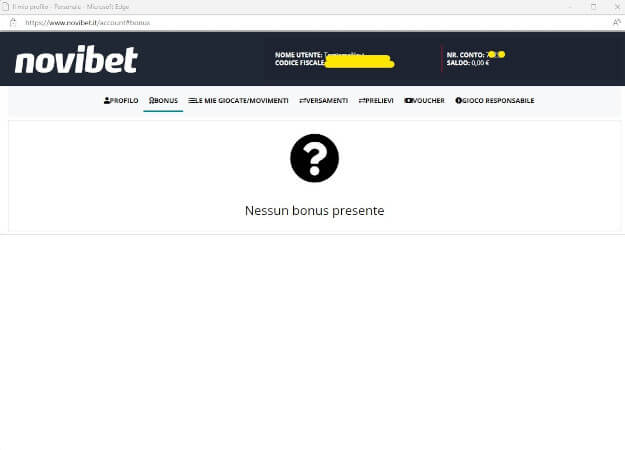 Dopo aver utilizzato il bonus di benvenuto di Novibet Italia