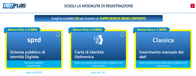 Registrazione en Betflag