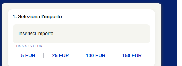 Sito ufficiale paysafecard Italia: l importo di un codice va da 5 a 150 euro.